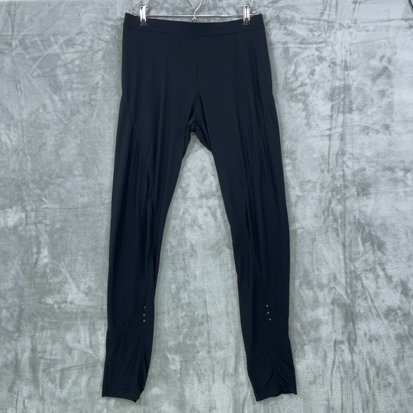 MCPLANET Pants - McPlanet Pull On Casual Pants Womens Size 8 Black Stretch  Embellished Logo